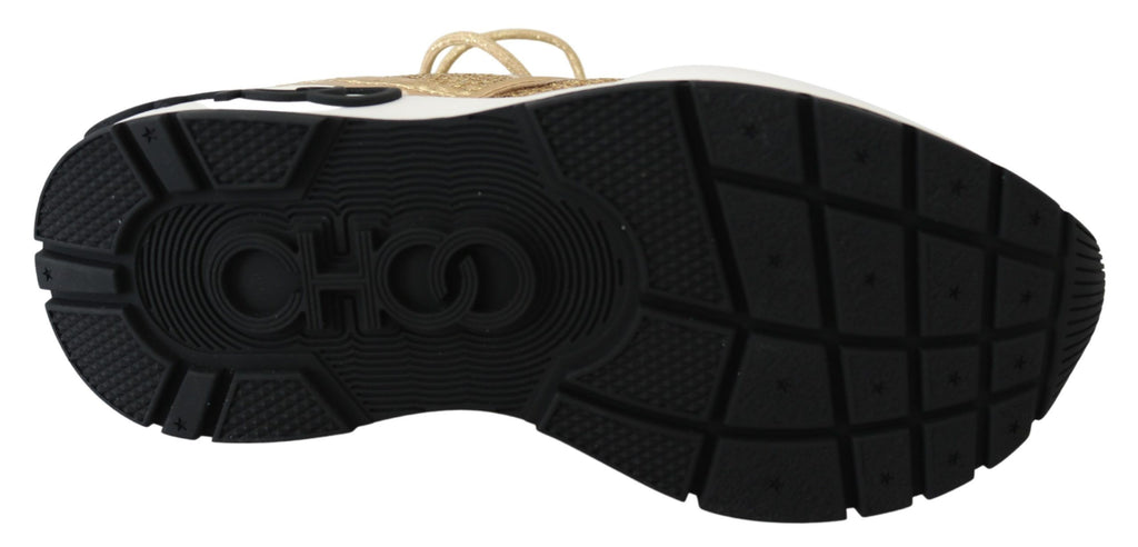 Jimmy Choo Golden Glamour Mesh Leather Sneakers - Ginchy