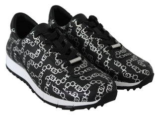 Jimmy Choo Elegant Black & Silver Leather Sneakers - Ginchy