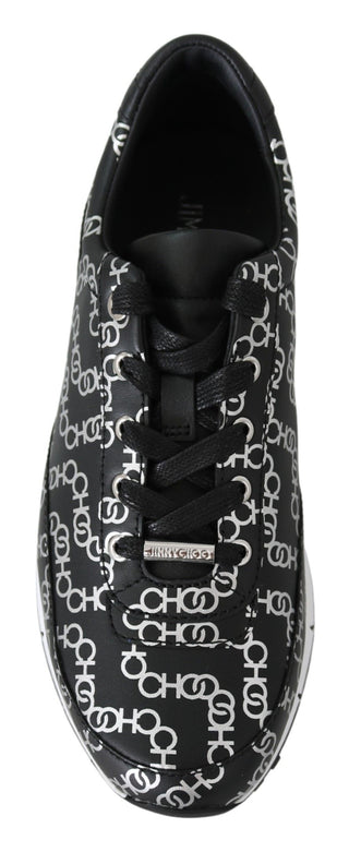 Jimmy Choo Elegant Black & Silver Leather Sneakers - Ginchy