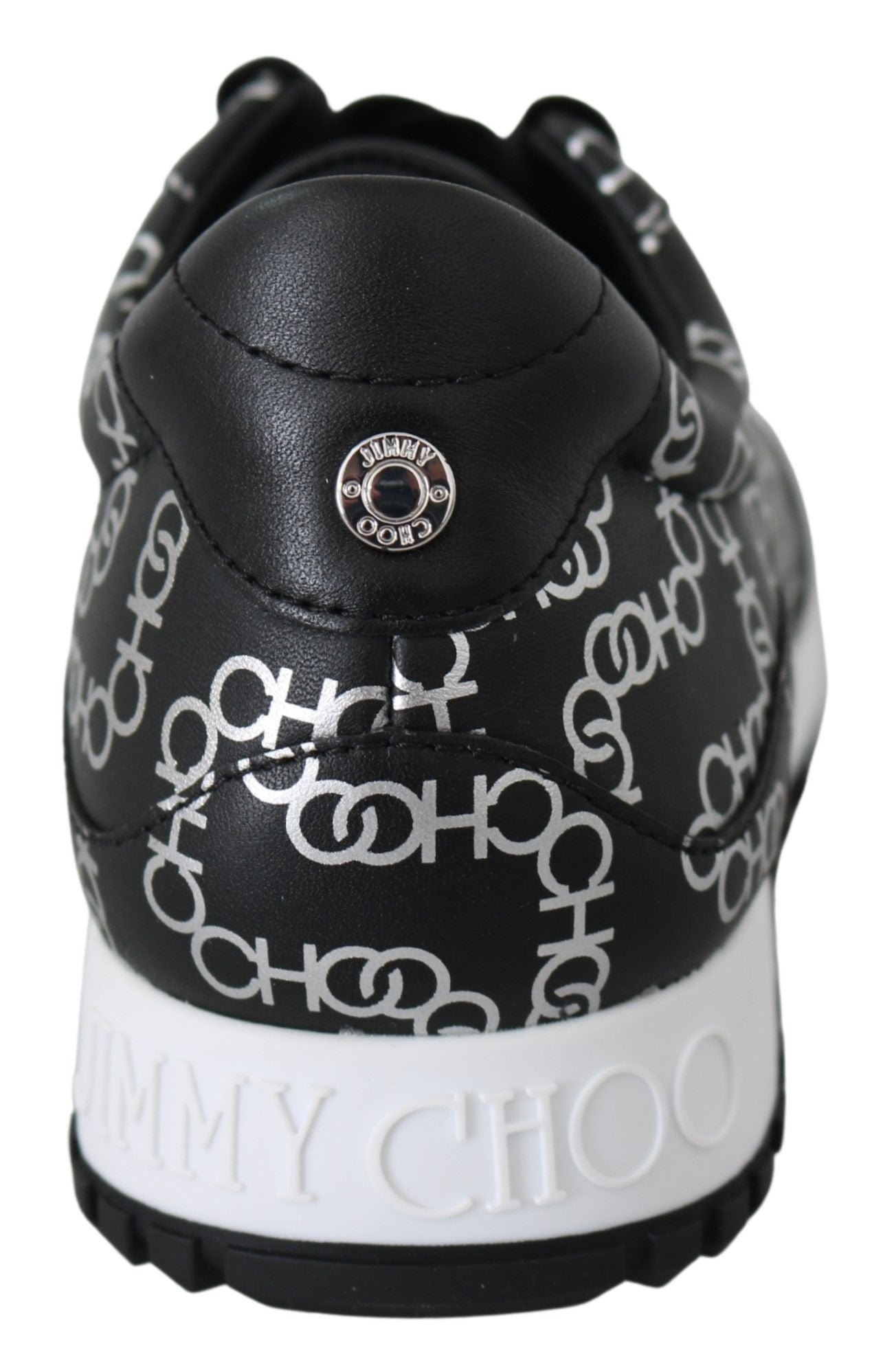 Jimmy Choo Elegant Black & Silver Leather Sneakers - Ginchy