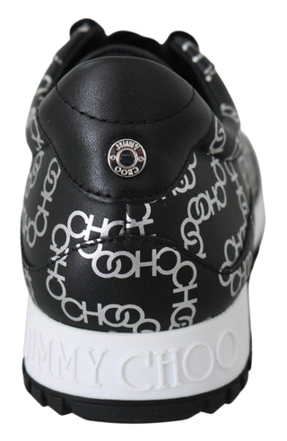Jimmy Choo Elegant Black & Silver Leather Sneakers - Ginchy
