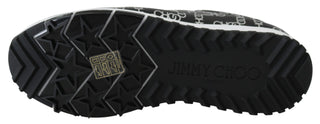 Jimmy Choo Elegant Black & Silver Leather Sneakers - Ginchy