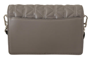 Karl Lagerfeld Elegant Grey Leather Crossbody Bag - Ginchy