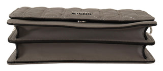 Karl Lagerfeld Elegant Grey Leather Crossbody Bag - Ginchy