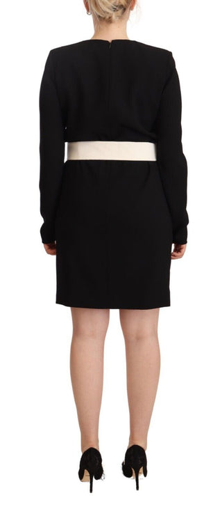 Givenchy Black Wool Long Sleeves Belted Mini Sheath Dress - Ginchy