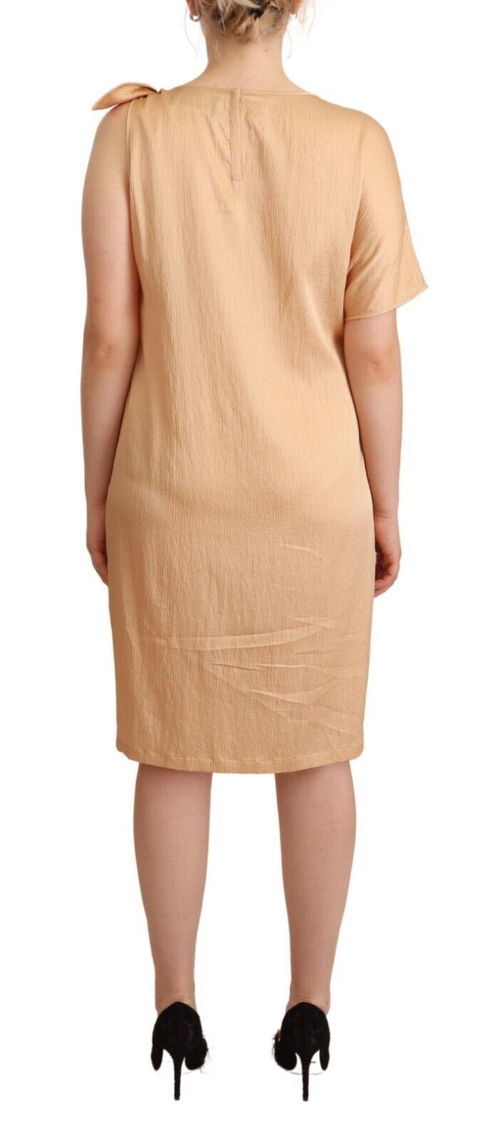 Moschino Beige One Sleeve Knee Length Shift Dress - Ginchy