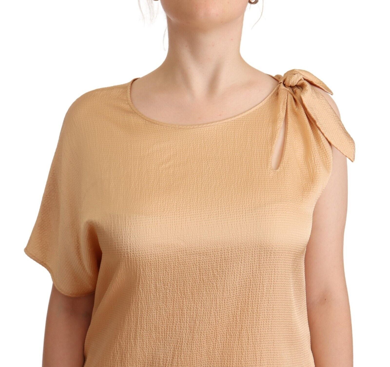 Moschino Beige One Sleeve Knee Length Shift Dress - Ginchy
