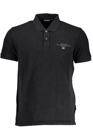 Napapijri Classic Black Embroidered Polo Shirt - Ginchy