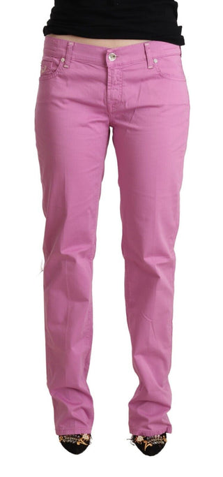 Jacob Cohen Pink Cotton Low Waist Denim Tapered Jeans - Ginchy