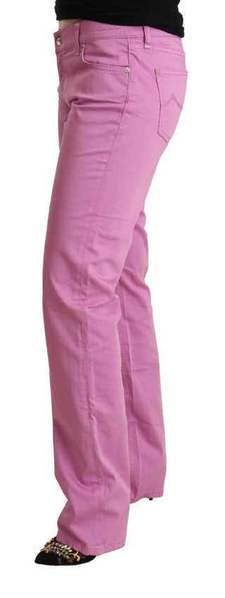 Jacob Cohen Pink Cotton Low Waist Denim Tapered Jeans - Ginchy