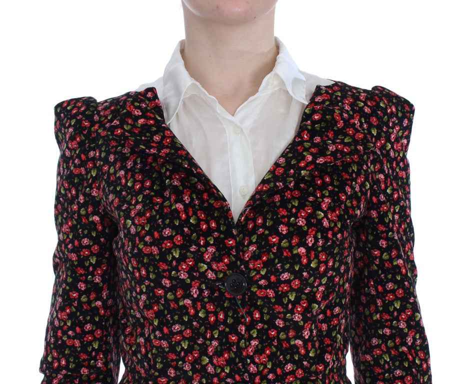 BENCIVENGA Black Multicolor Floral Suit