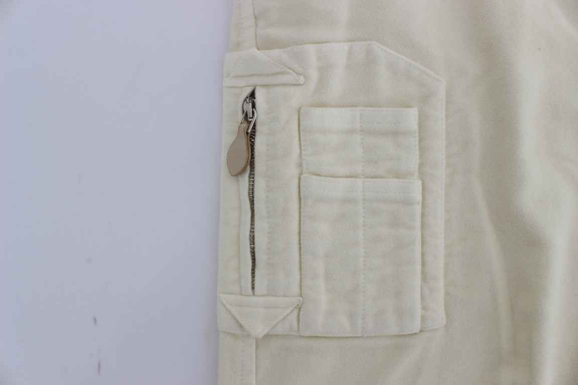 Ermanno Scervino Beige Cotton Capri Cropped Cargo Pants