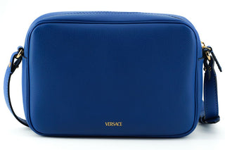 Versace Elegant Blue Calf Leather Camera Case Bag - Ginchy