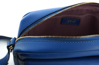 Versace Elegant Blue Calf Leather Camera Case Bag - Ginchy