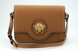 Versace Elegant Calf Leather Shoulder Bag in Brown - Ginchy
