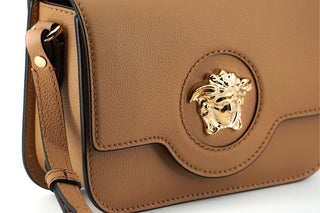 Versace Elegant Calf Leather Shoulder Bag in Brown - Ginchy
