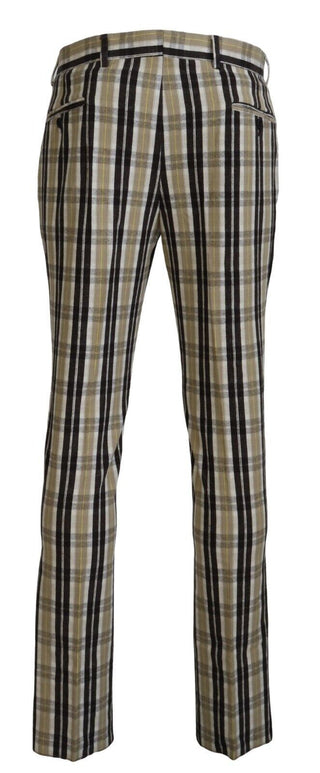 BENCIVENGA Multicolor Checkered Cotton Straight Fit Men Pants - Ginchy