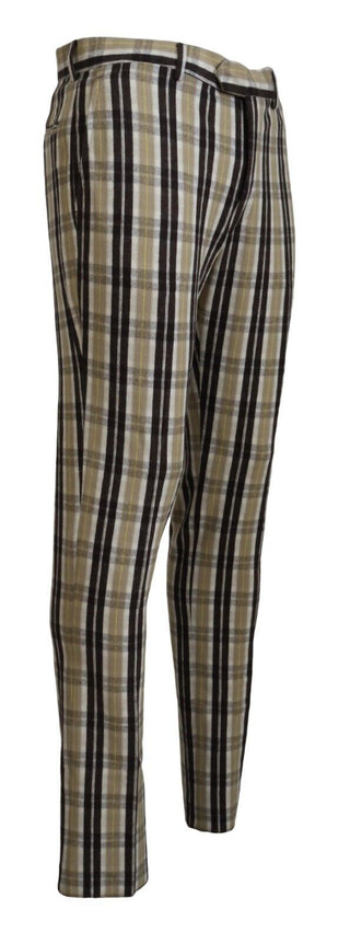 BENCIVENGA Multicolor Checkered Cotton Straight Fit Men Pants - Ginchy