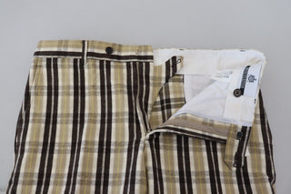 BENCIVENGA Multicolor Checkered Cotton Straight Fit Men Pants - Ginchy