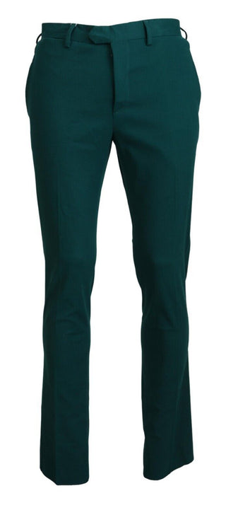 BENCIVENGA Green Straight Fit Men Formal Trousers Pants - Ginchy