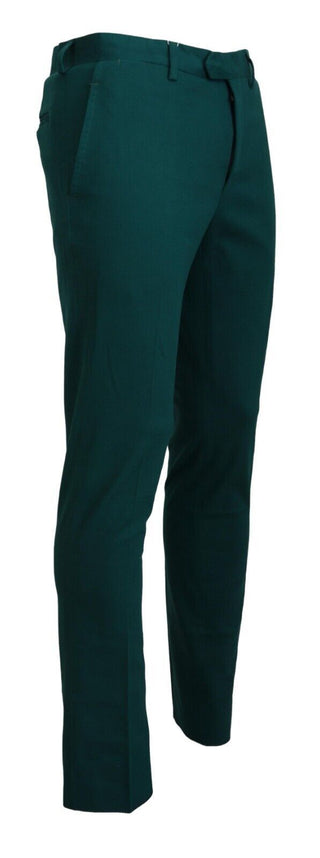 BENCIVENGA Green Straight Fit Men Formal Trousers Pants - Ginchy