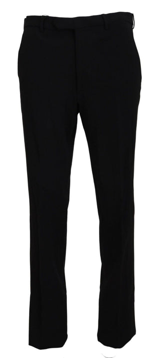 BENCIVENGA Black Straight Fit Men Formal Trousers Pants - Ginchy
