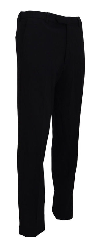 BENCIVENGA Black Straight Fit Men Formal Trousers Pants - Ginchy