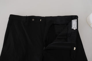 BENCIVENGA Black Straight Fit Men Formal Trousers Pants - Ginchy