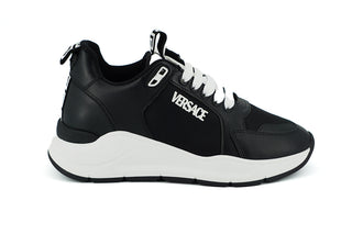 Versace Elegant Monochrome Leather Sneakers - Ginchy