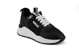 Versace Elegant Monochrome Leather Sneakers - Ginchy
