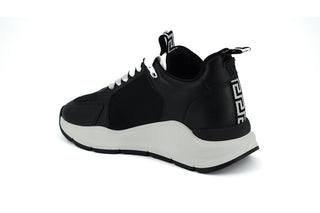Versace Elegant Monochrome Leather Sneakers - Ginchy