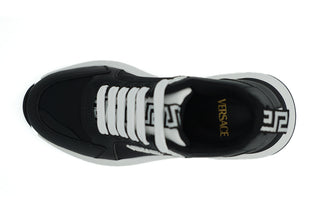 Versace Elegant Monochrome Leather Sneakers - Ginchy