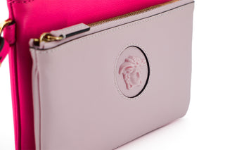 Versace Elegant Pink Leather Pouch Clutch - Ginchy