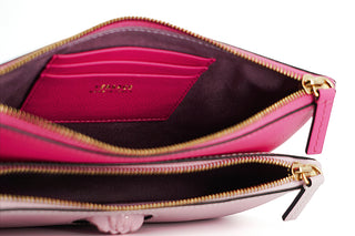 Versace Elegant Pink Leather Pouch Clutch - Ginchy