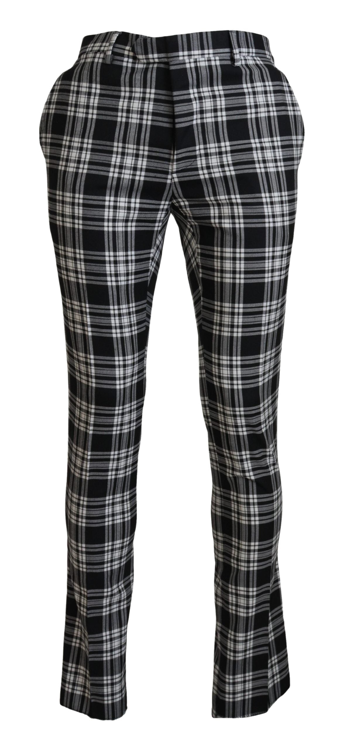BENCIVENGA Black Checkered Cotton Men Casual Pants - Ginchy