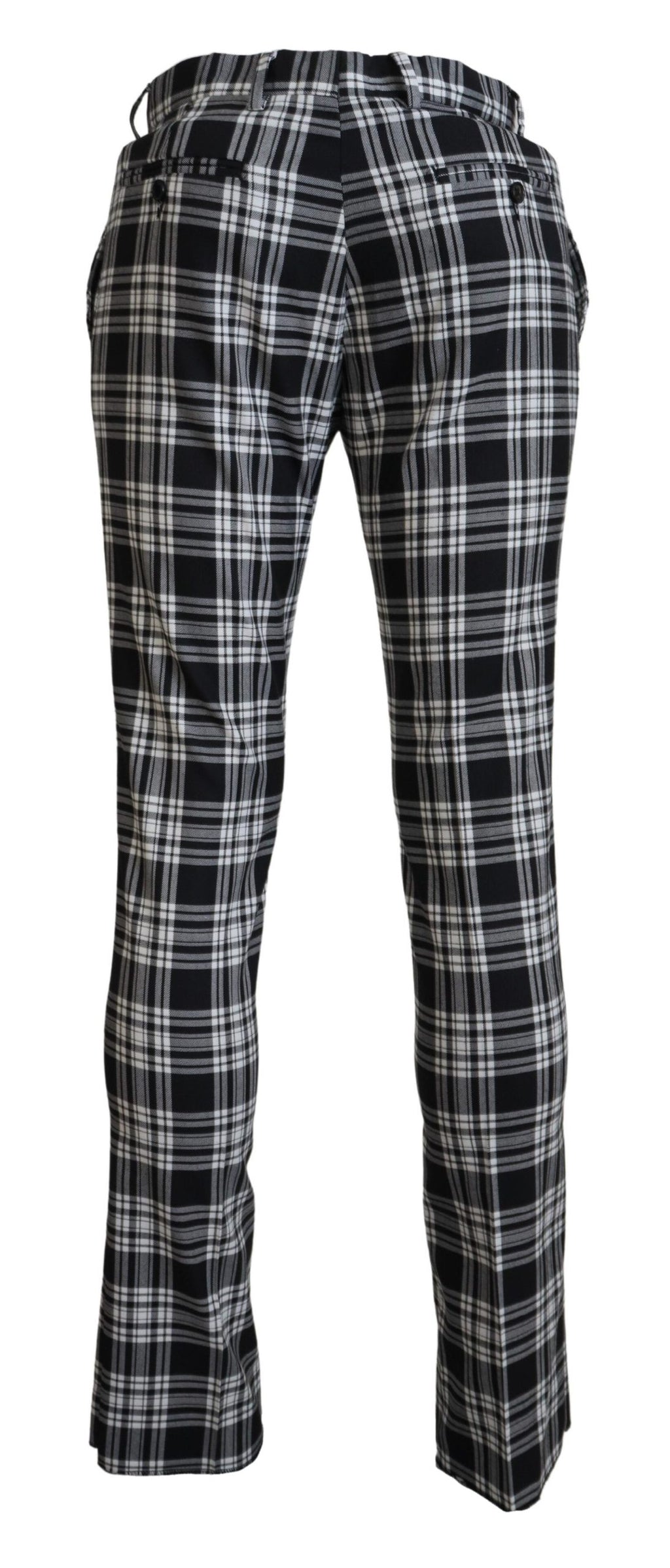 BENCIVENGA Black Checkered Cotton Men Casual Pants - Ginchy