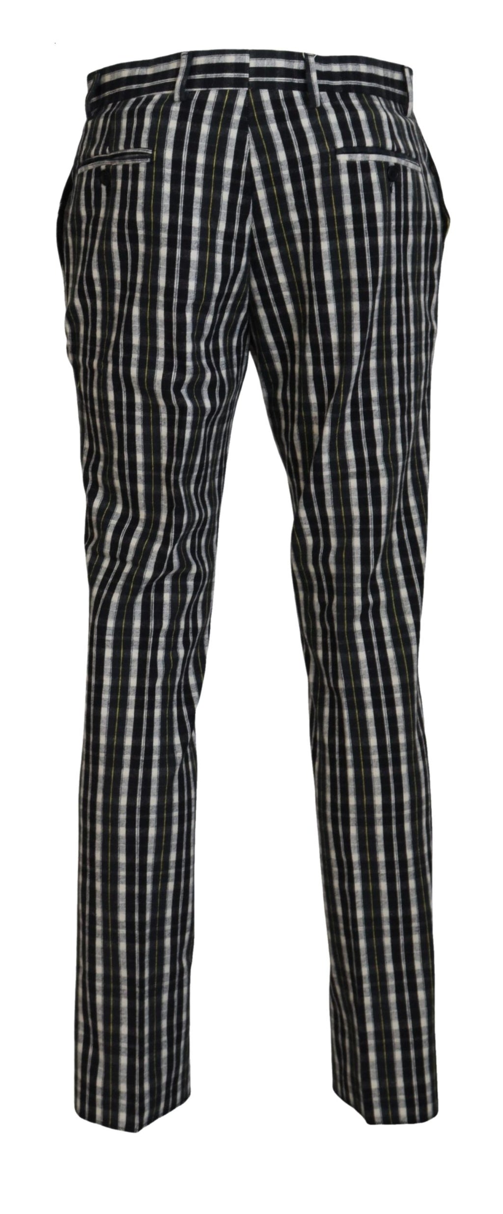 BENCIVENGA Black Checkered Cotton Casual Pants - Ginchy