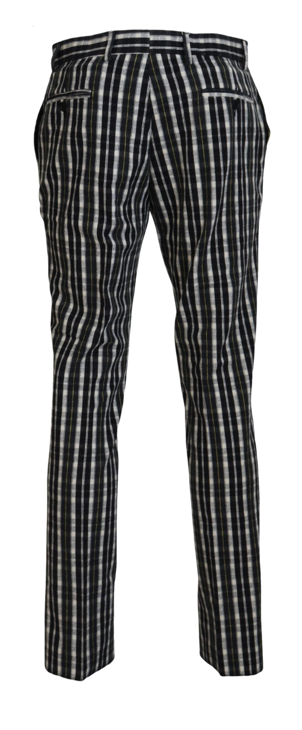 BENCIVENGA Black Checkered Cotton Casual Pants - Ginchy
