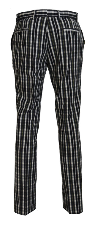 BENCIVENGA Black Checkered Cotton Casual Pants - Ginchy