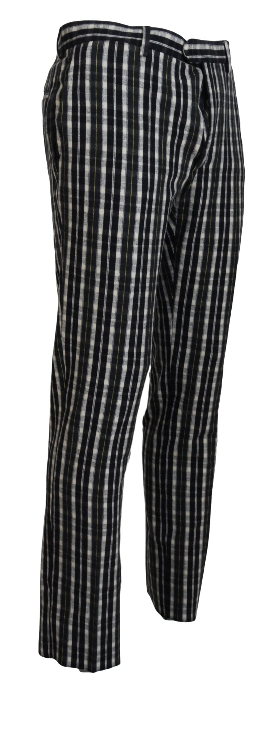 BENCIVENGA Black Checkered Cotton Casual Pants - Ginchy