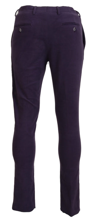 BENCIVENGA Purple Pure Cotton Tapered Mens Pants - Ginchy