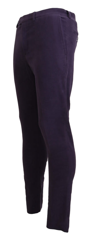 BENCIVENGA Purple Pure Cotton Tapered Mens Pants - Ginchy
