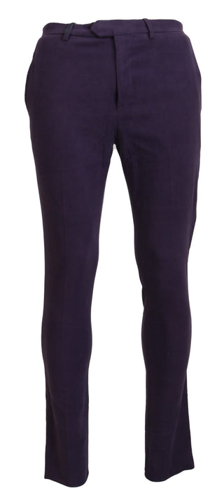 BENCIVENGA Purple Pure Cotton Tapered Mens Pants - Ginchy