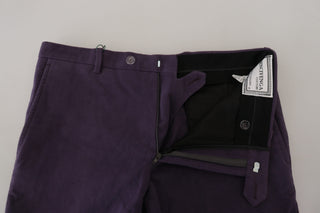 BENCIVENGA Purple Pure Cotton Tapered Mens Pants - Ginchy