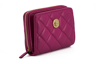 Versace Elegant Purple Quilted Leather Wallet - Ginchy