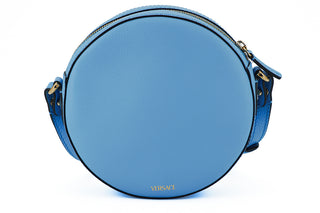 Versace Chic Blue Leather Round Shoulder Bag - Ginchy