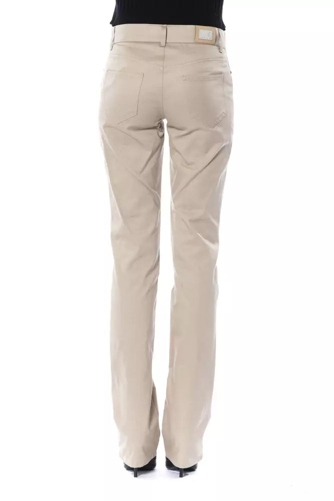 BYBLOS Beige Cotton Women Pant - Ginchy
