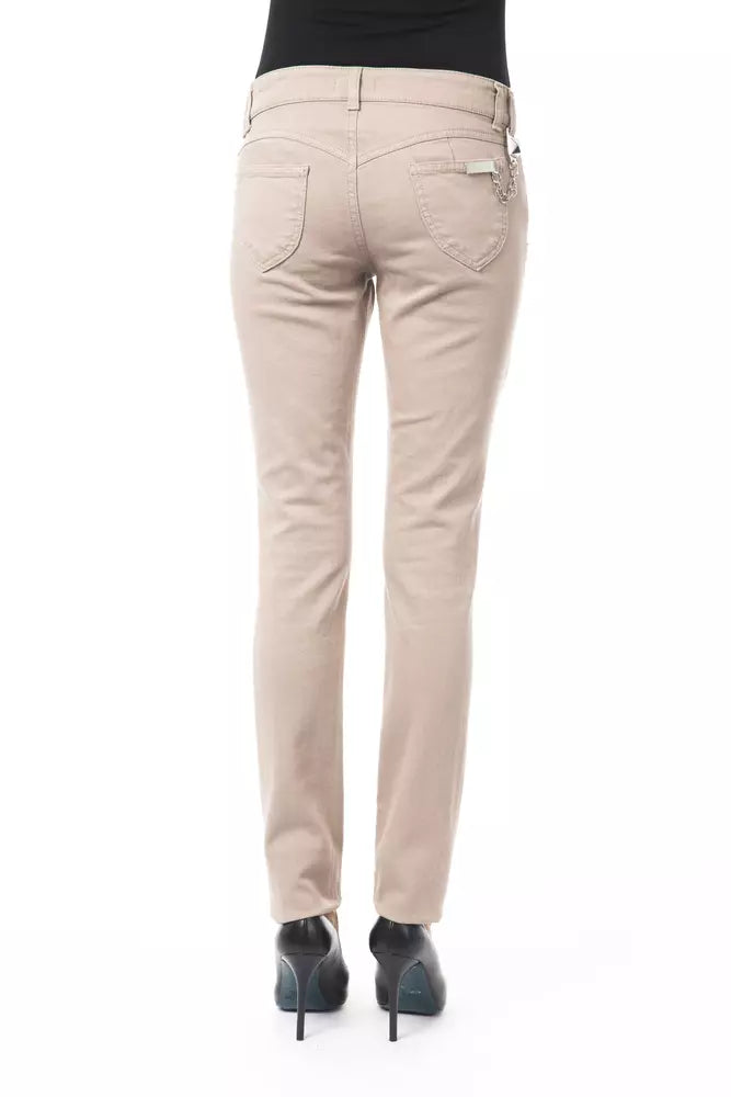 BYBLOS Beige Cotton Women Pants - Ginchy