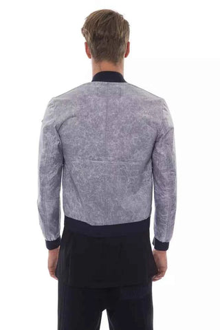 Nicolo Tonetto Gray Polyester Men Bomber Jacket