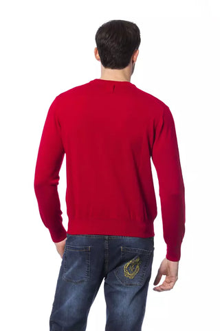 Billionaire Italian Couture Red Merino Wool Men Sweater - Ginchy
